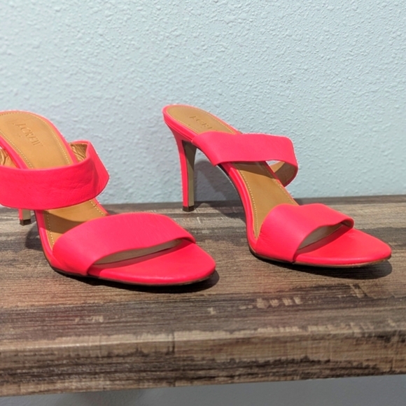 J. Crew Shoes - J Crew Pink Stiletto Heels with Open-Toe Design
